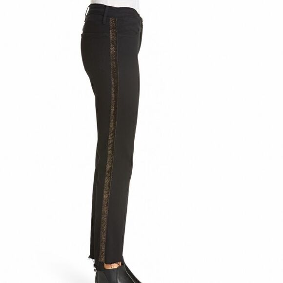 NWT FRAME Le High Straight Glitter Tuxedo Jean - Picture 3 of 8